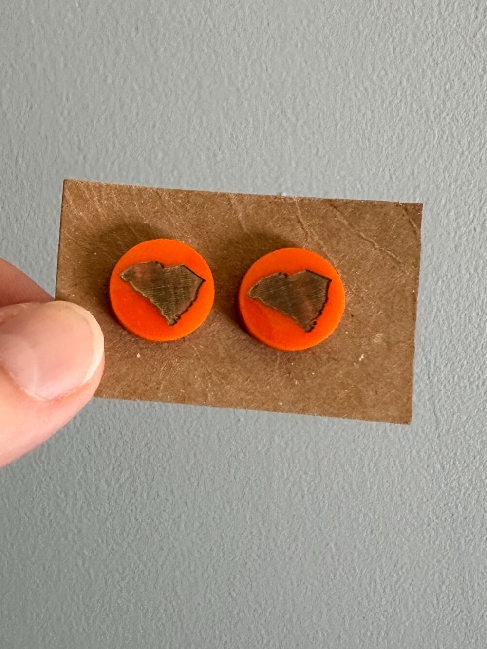 South Carolina State Orange Stud Earrings